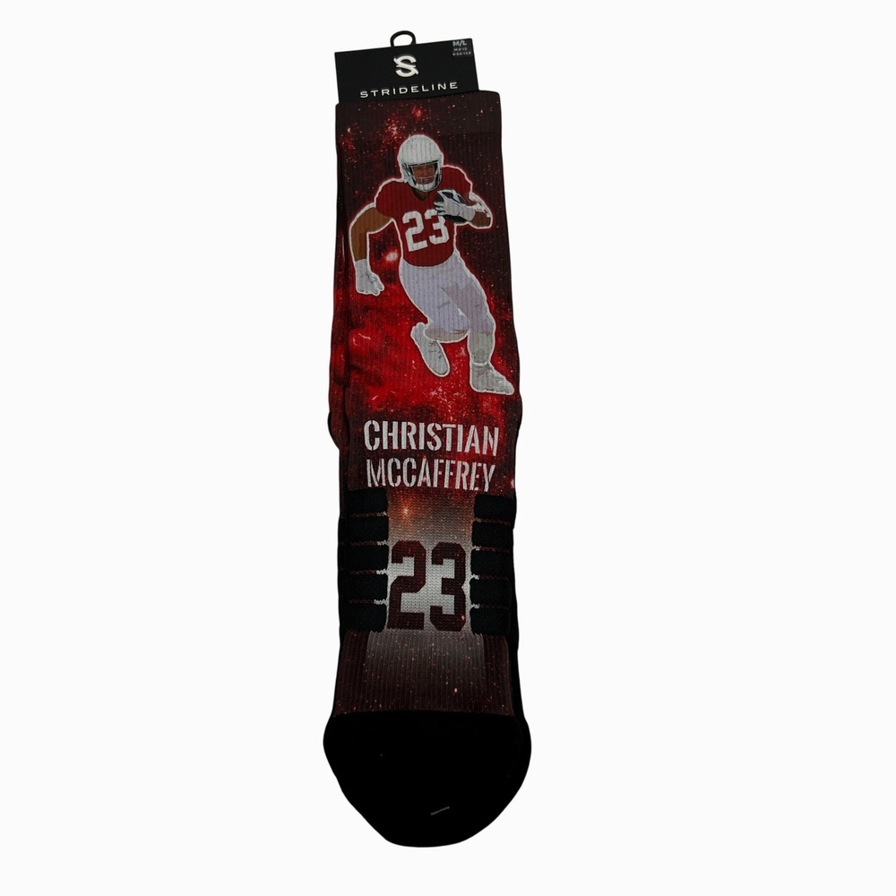 Strideline Christian McCaffrey SF 49ers Galaxy Premium Full Sub Socks Mens M/L
